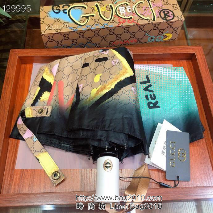 GUCCI古馳 原單品質 強烈推薦時尚單品 抽象字母 驚豔款 亞太專櫃最新款 全自動UV晴雨傘  sll1012